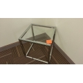 Chrome Glass Cube Side Table 20x20x20"